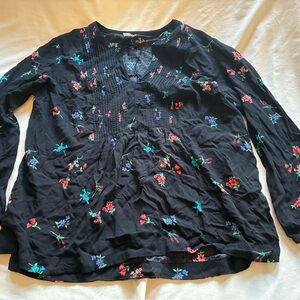Boho Cottage Core Fairy Prairie Peasant Feminine Flowy Floral Top Blouse XL